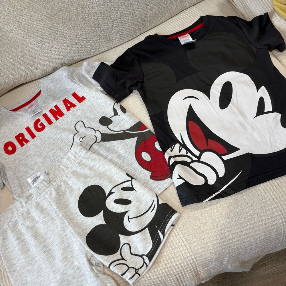 Disney Mickey Mouse Kids Pajama Set - Black, Gray, and Red